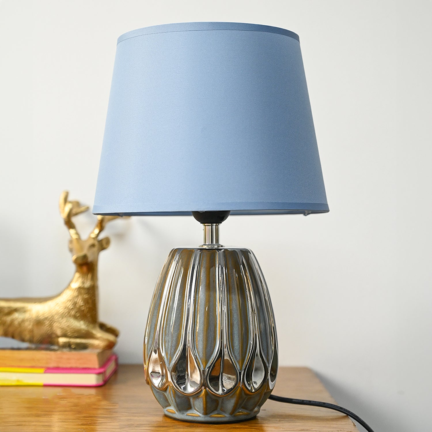 Stylish Light Blue Shade Table Lamp