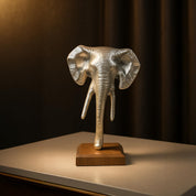 VON CASA Silver Elephant Head Sculpture