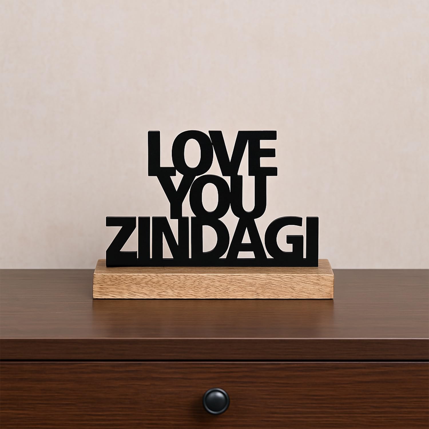 VON CASA Black Inspirational Quote Decor – "LOVE YOUR ZINDAGI"