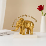 VON CASA Golden Bahubali Elephant Statue