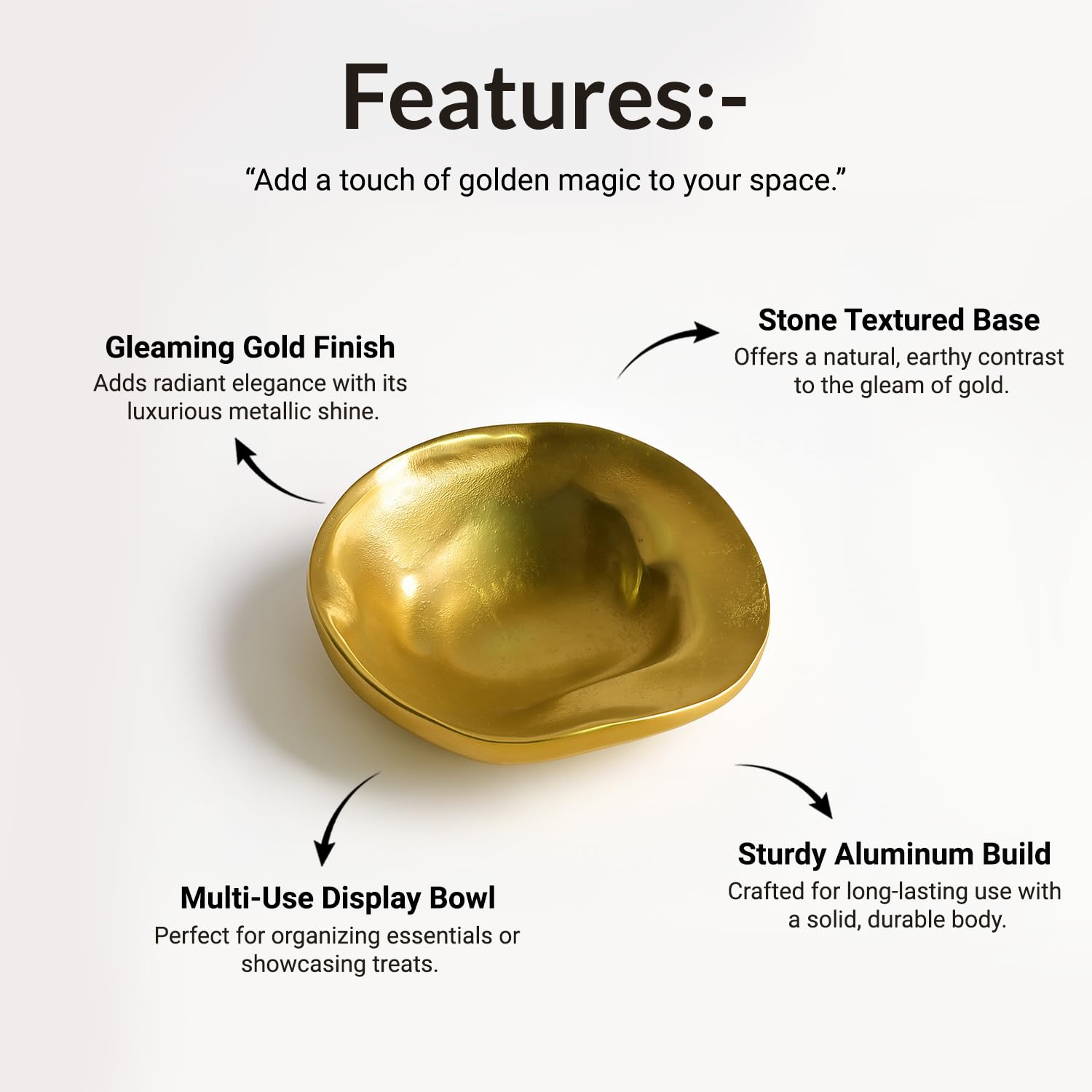 VON CASA Golden Stone Bowl