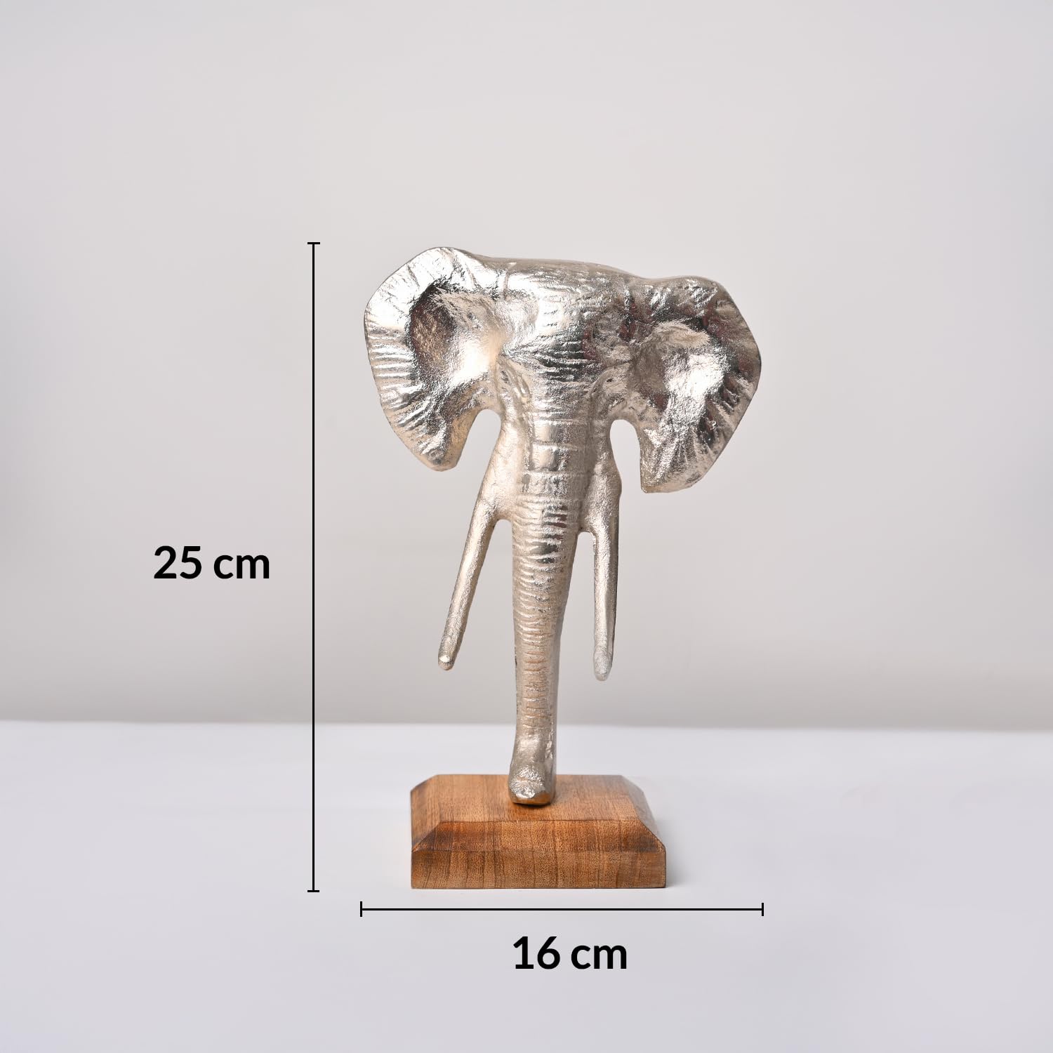VON CASA Silver Elephant Head Sculpture
