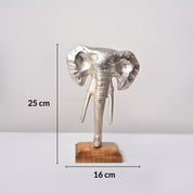VON CASA Silver Elephant Head Sculpture