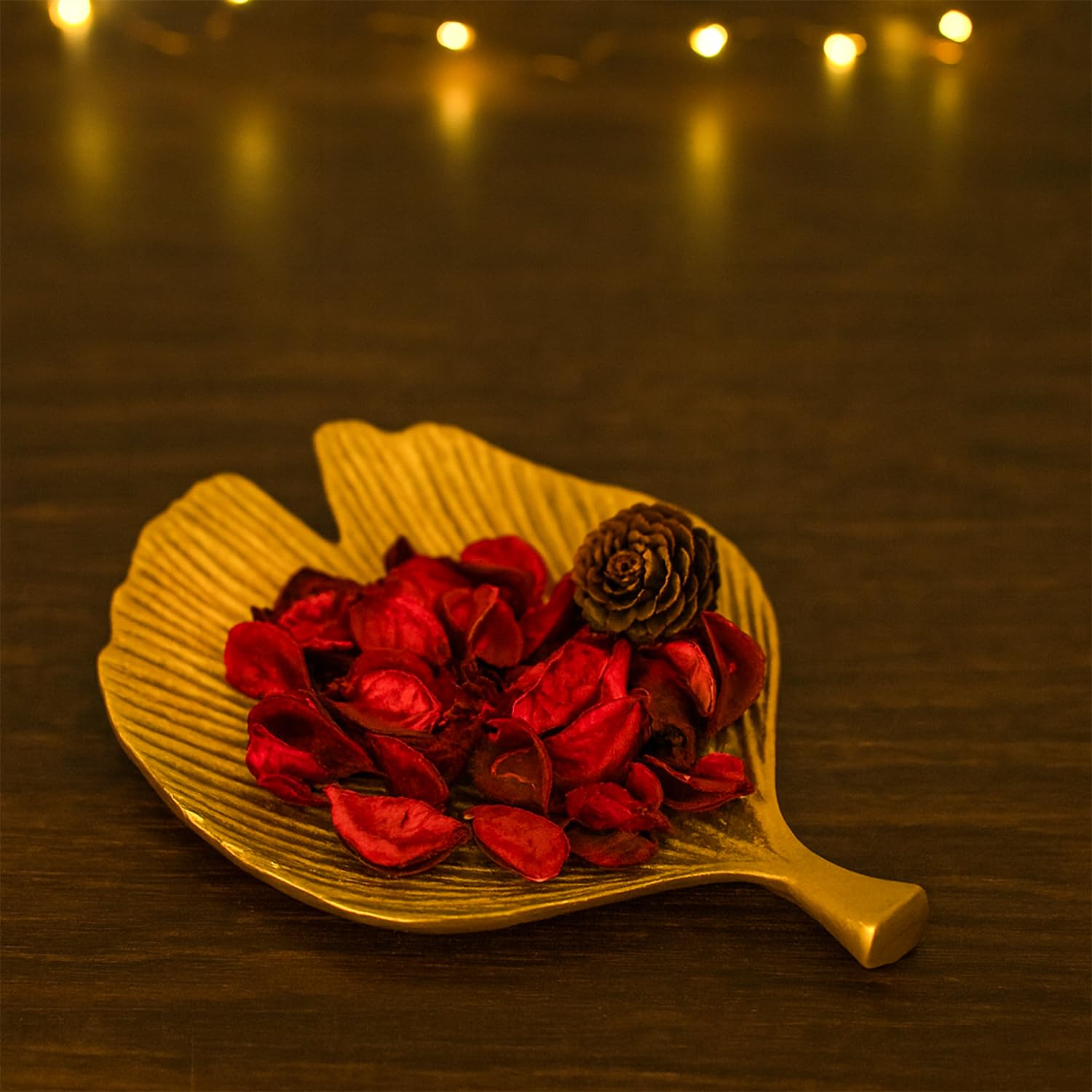 VON CASA Golden Ribbed Platter