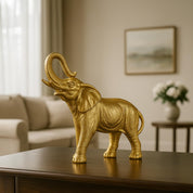 VON CASA Golden Embossed Elephant Figurine