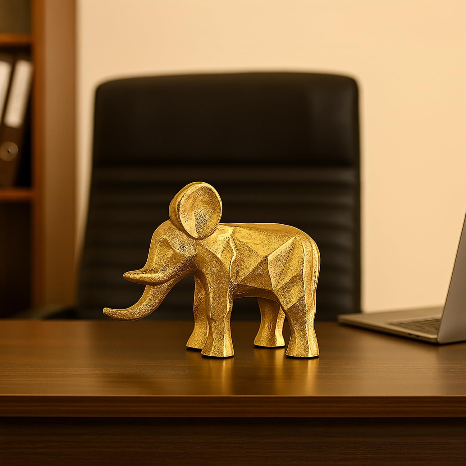 VON CASA Golden Bahubali Elephant Statue