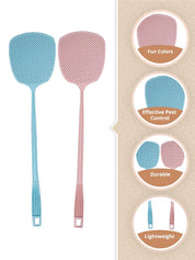 Fly Swatter, Blue & Pink, Plastic, Set of 2
