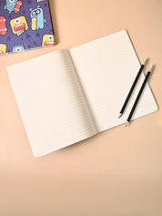Paper, Note Book Pack Of 4 (Pages : 64 In Each Notebook) , Cartoon Print, Plain : Finish, Multicolor - MARKET99