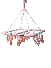 Cloth Hanger with 14 Pegs, Peach, Stainless Steel - MARKET99