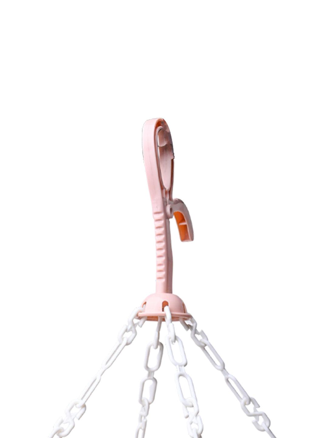 Cloth Hanger with 14 Pegs, Peach, Stainless Steel - MARKET99