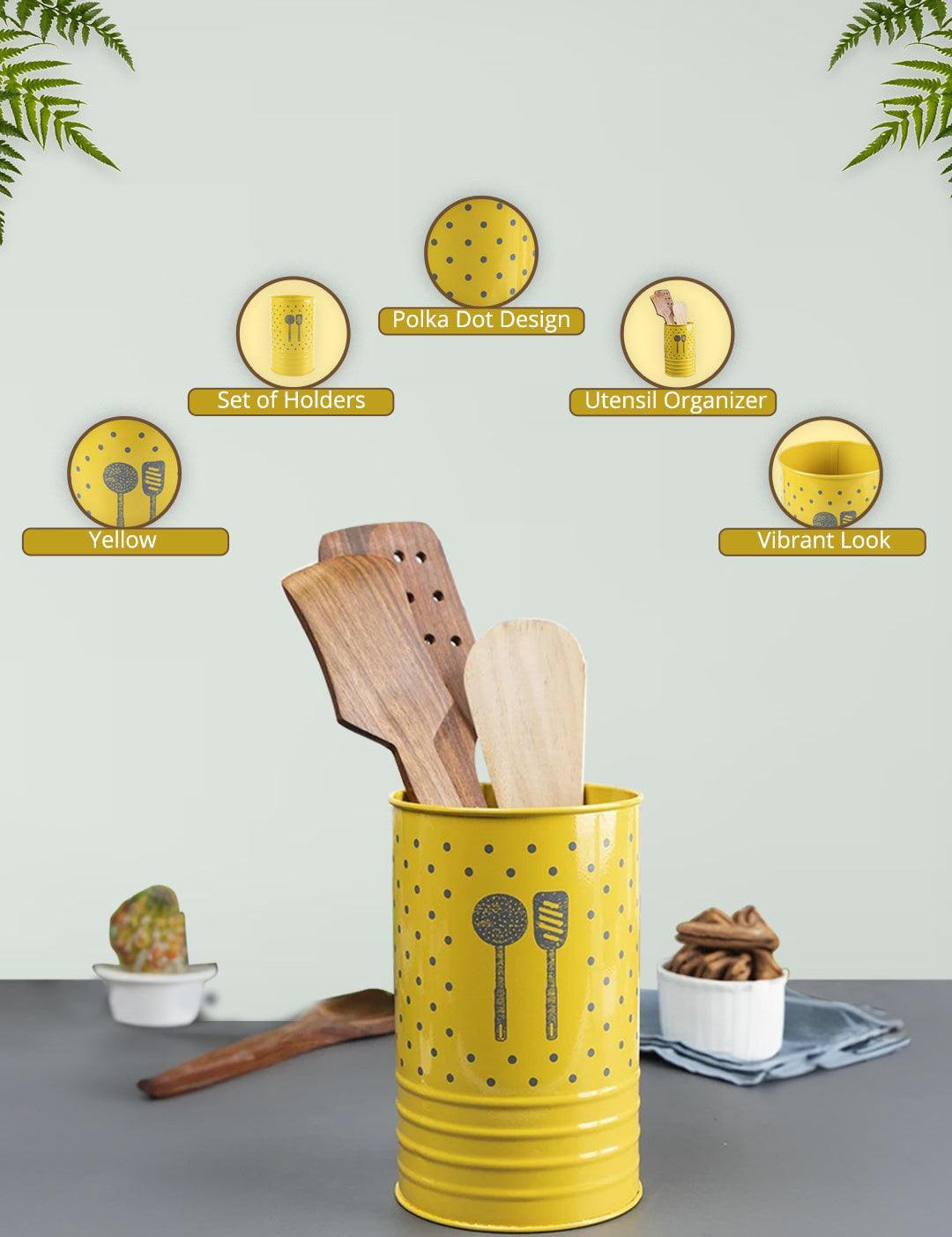 Polka Dot Ladle Holders - Yellow - MARKET99