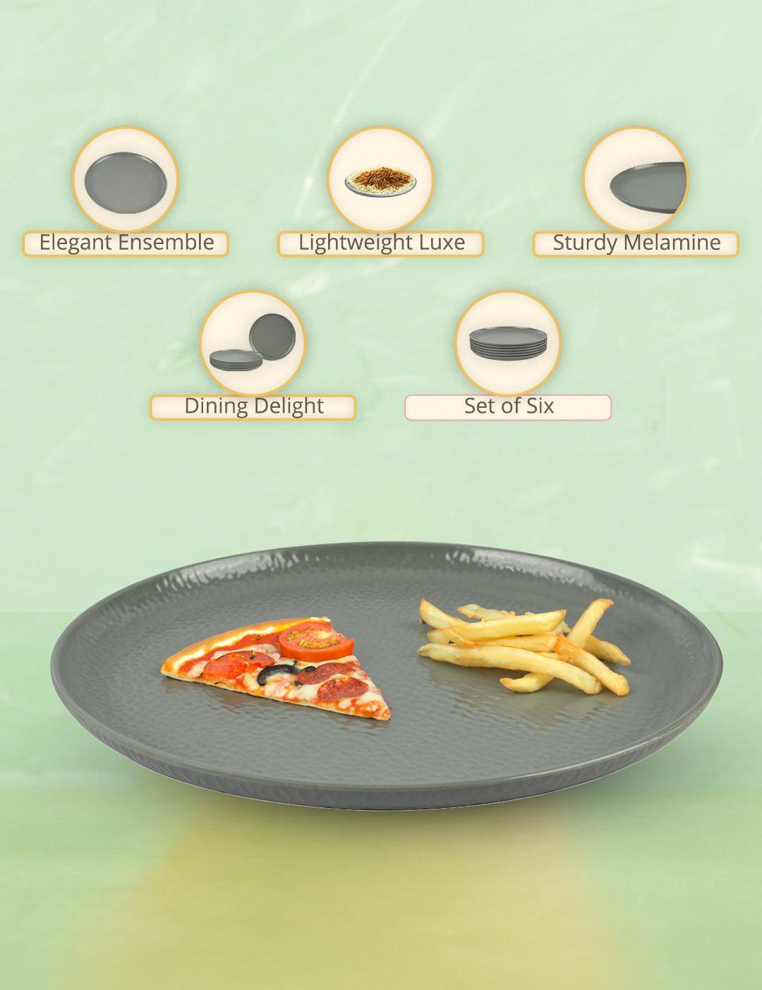 Melamine Round Full Plate (Set of 6) - MARKET99