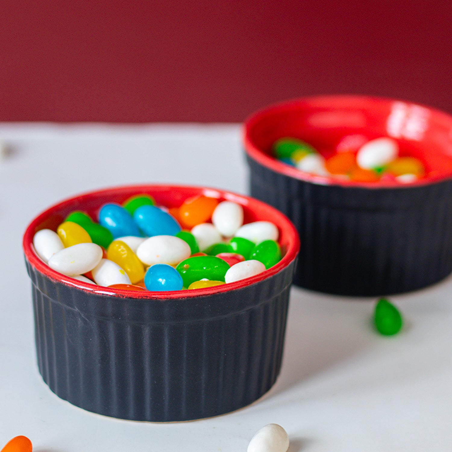 Muffin Cup Set – Black & Red (180 ml x 2)