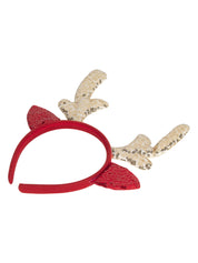 Reindeer Horn Red & Golden - Christmas Reindeer Antlers Head Band Set Of 2 Pcs - IMAGE CHANGED