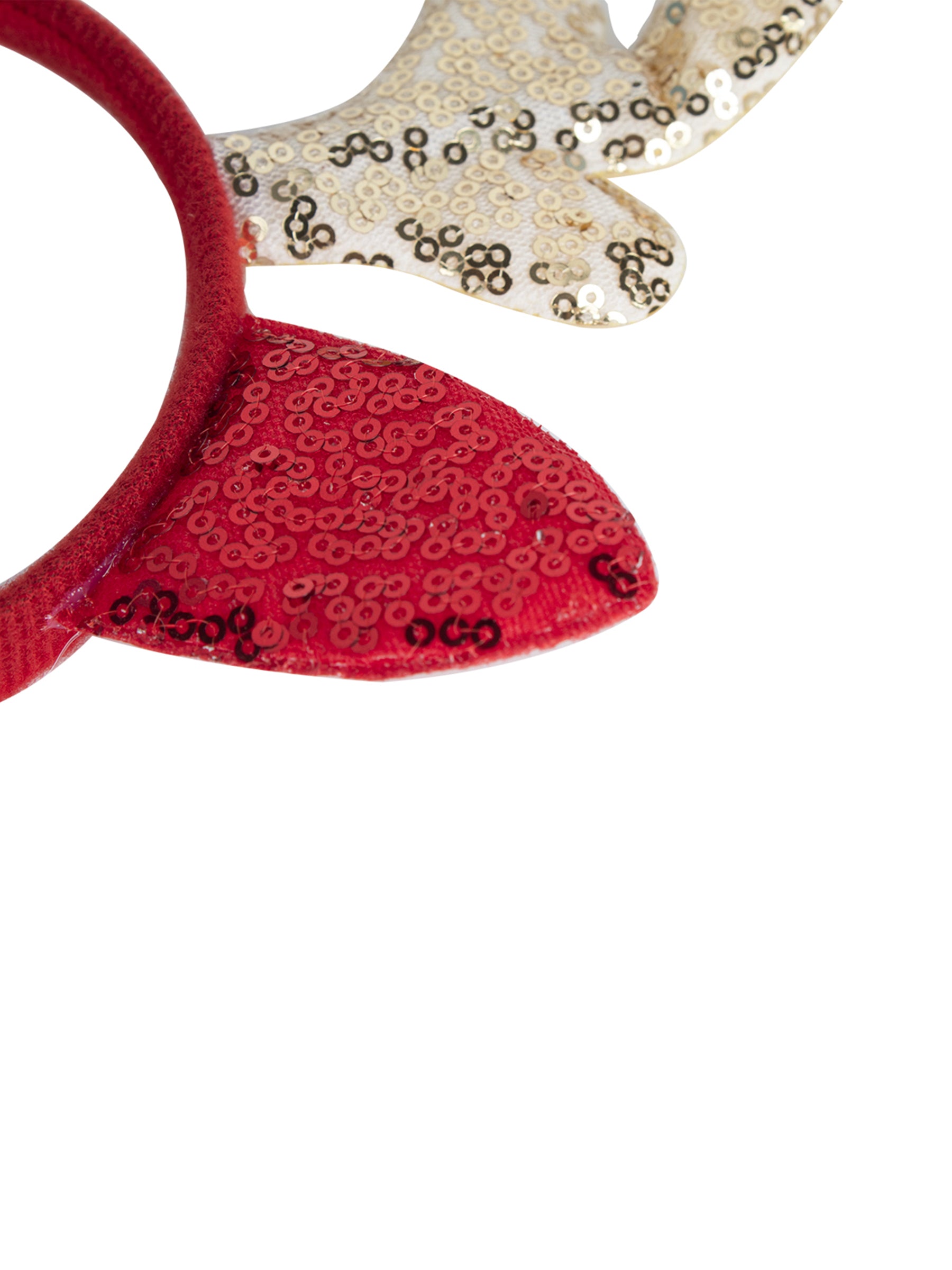 Reindeer Horn Red & Golden - Christmas Reindeer Antlers Head Band Set Of 2 Pcs - IMAGE CHANGED