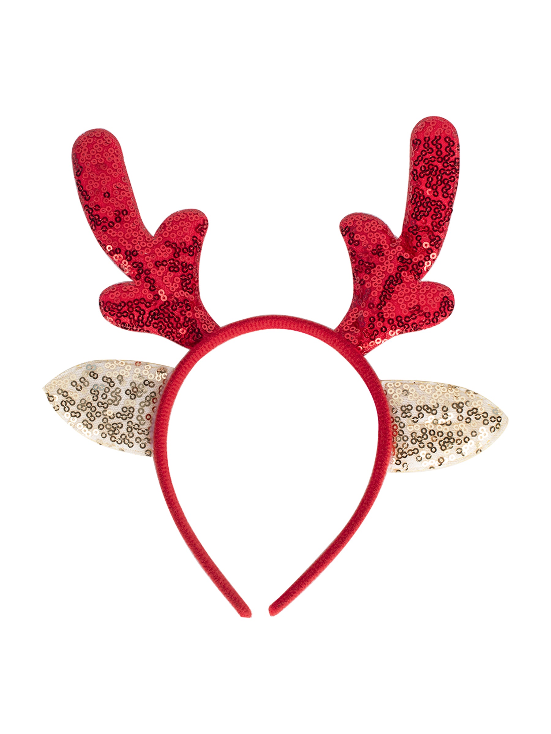 Reindeer Horn Red & Golden - Christmas Reindeer Antlers Head Band Set Of 2 Pcs - IMAGE CHANGED