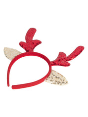 Reindeer Horn Red & Golden - Christmas Reindeer Antlers Head Band Set Of 2 Pcs - IMAGE CHANGED