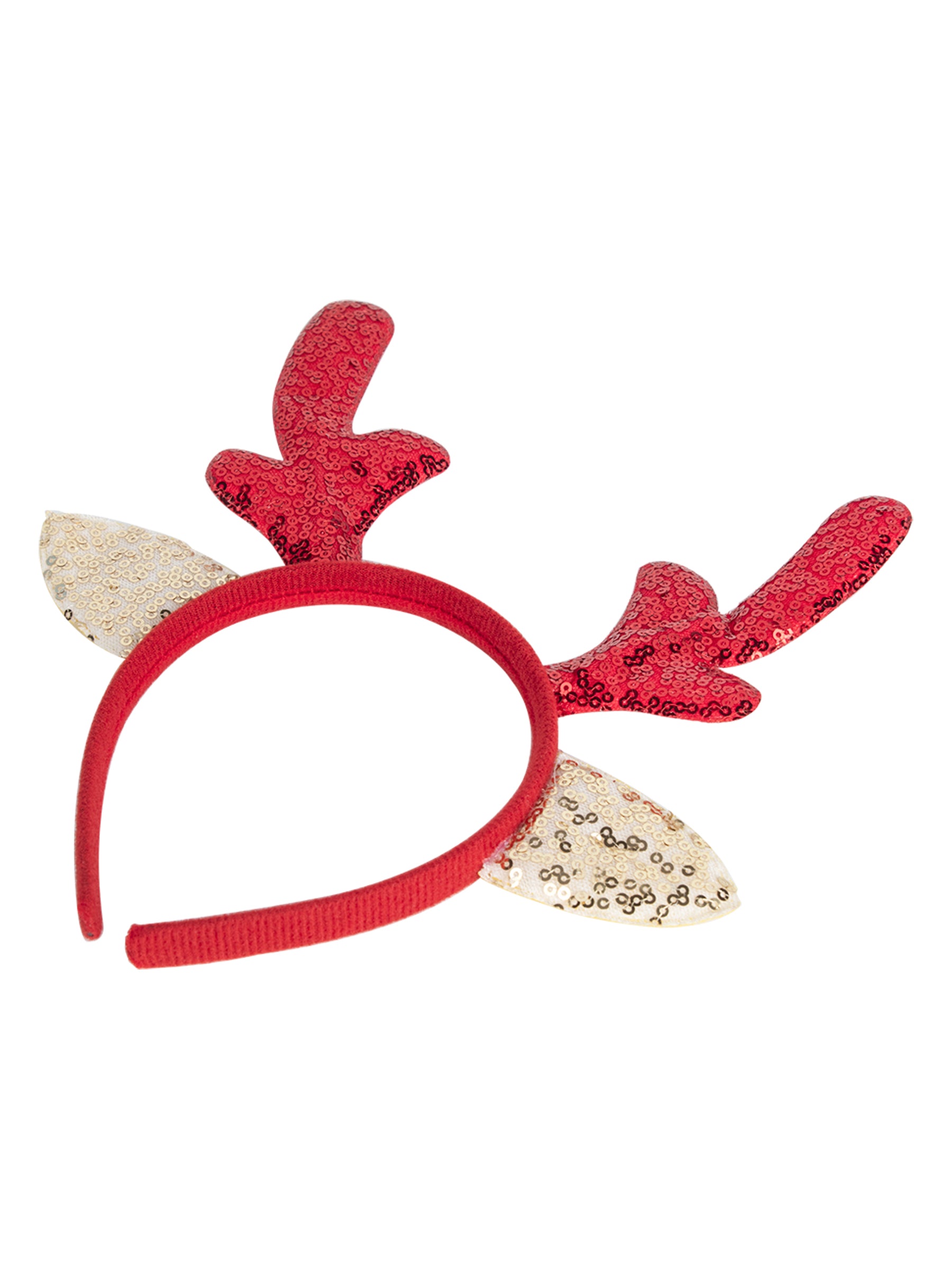 Reindeer Horn Red & Golden - Christmas Reindeer Antlers Head Band Set Of 2 Pcs - IMAGE CHANGED