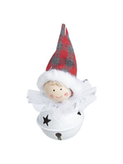 Christmas Hanging Santa Head Ornament With Bell Set Of 4 Pcs - Assorted Design