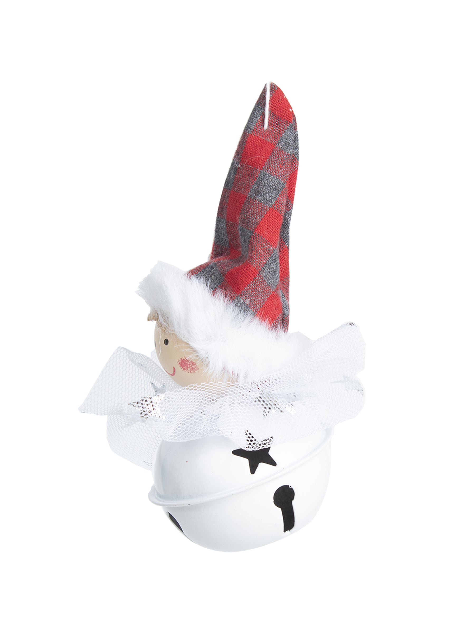 Christmas Hanging Santa Head Ornament With Bell Set Of 4 Pcs - Assorted Design