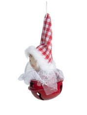 Christmas Hanging Santa Head Ornament With Bell Set Of 4 Pcs - Assorted Design