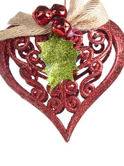 Red Heart - Christmas Hanging Ornaments- Heart Set Of 2 Pcs