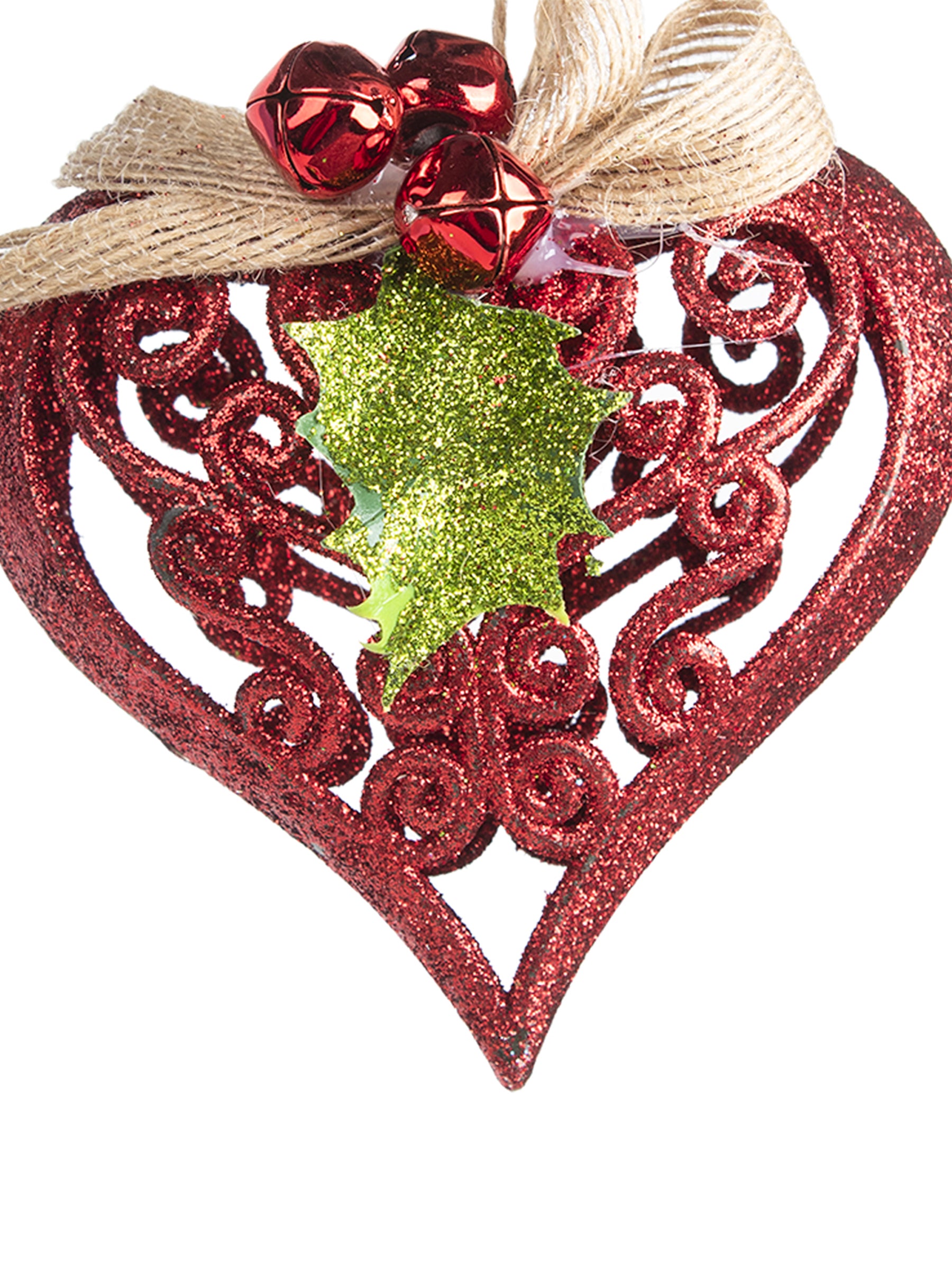 Red Heart - Christmas Hanging Ornaments- Heart Set Of 2 Pcs