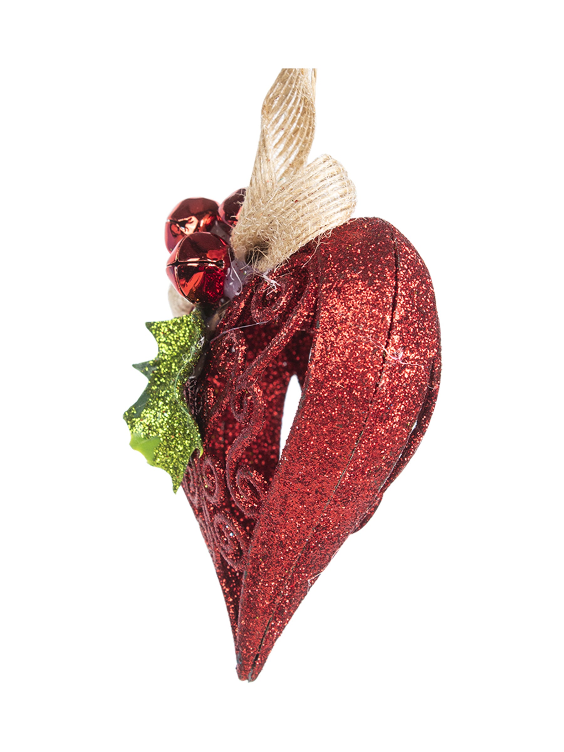 Red Heart - Christmas Hanging Ornaments- Heart Set Of 2 Pcs