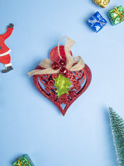 Red Heart - Christmas Hanging Ornaments- Heart Set Of 2 Pcs