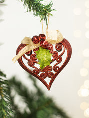 Red Heart - Christmas Hanging Ornaments- Heart Set Of 2 Pcs