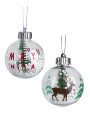 Reindeer Print - Christmas Hanging Ball Set Of 2