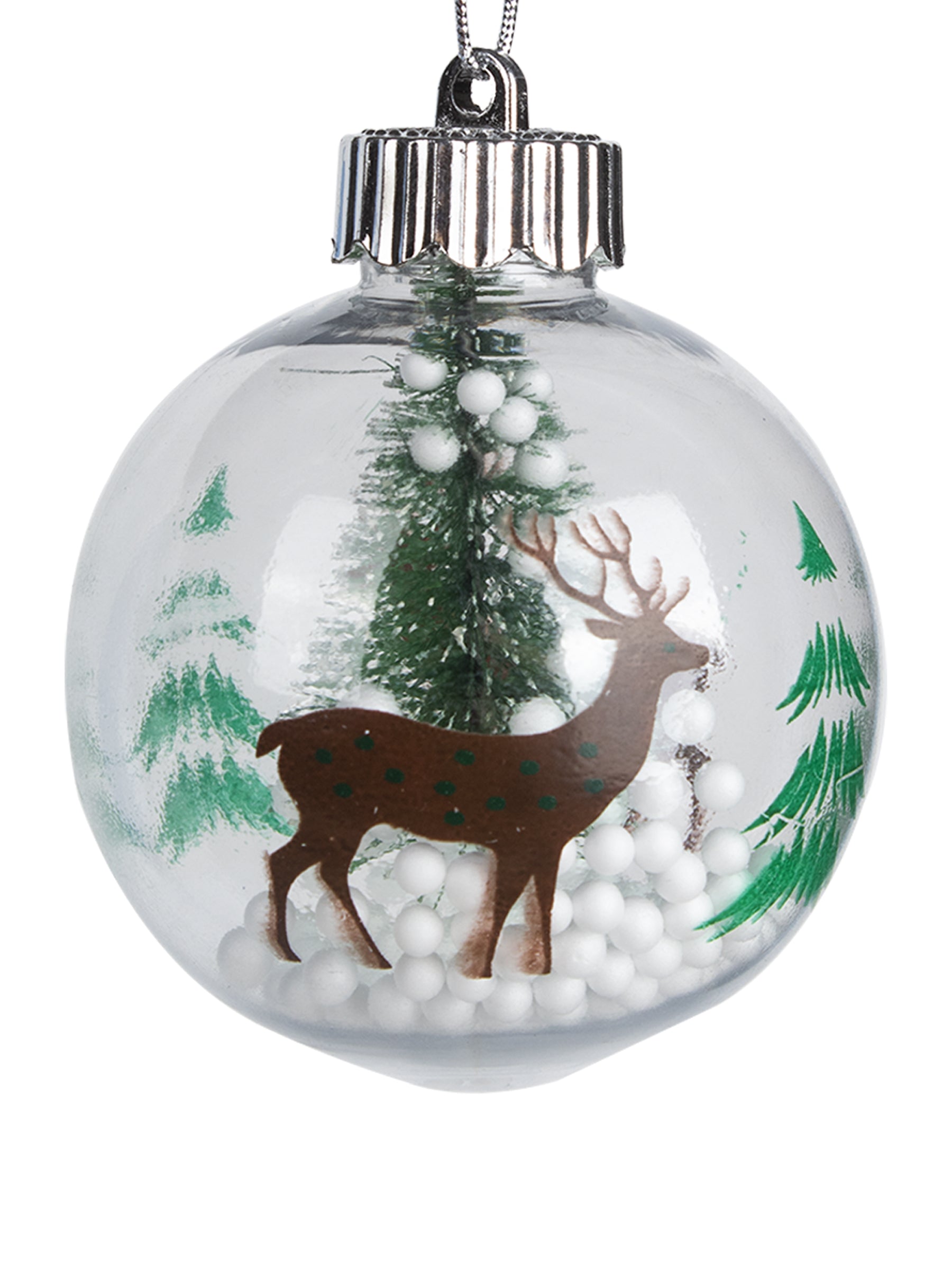 Reindeer Print - Christmas Hanging Ball Set Of 2