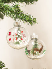 Reindeer Print - Christmas Hanging Ball Set Of 2