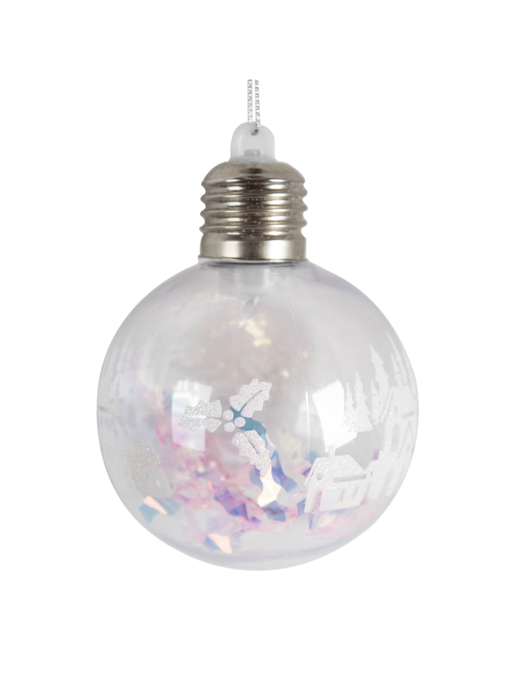 Snowman Print - Led Christmas Hanging Ball Set Of 3 Pcs