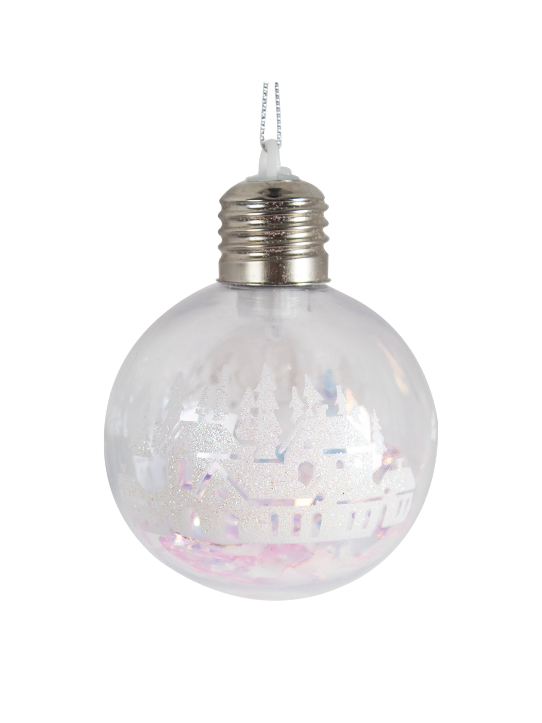 Snowman Print - Led Christmas Hanging Ball Set Of 3 Pcs