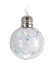Snowman Print - Led Christmas Hanging Ball Set Of 3 Pcs