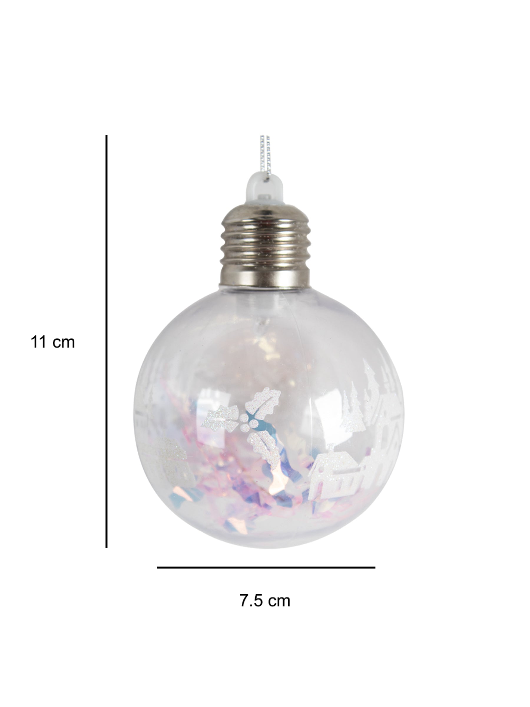 Snowman Print - Led Christmas Hanging Ball Set Of 3 Pcs