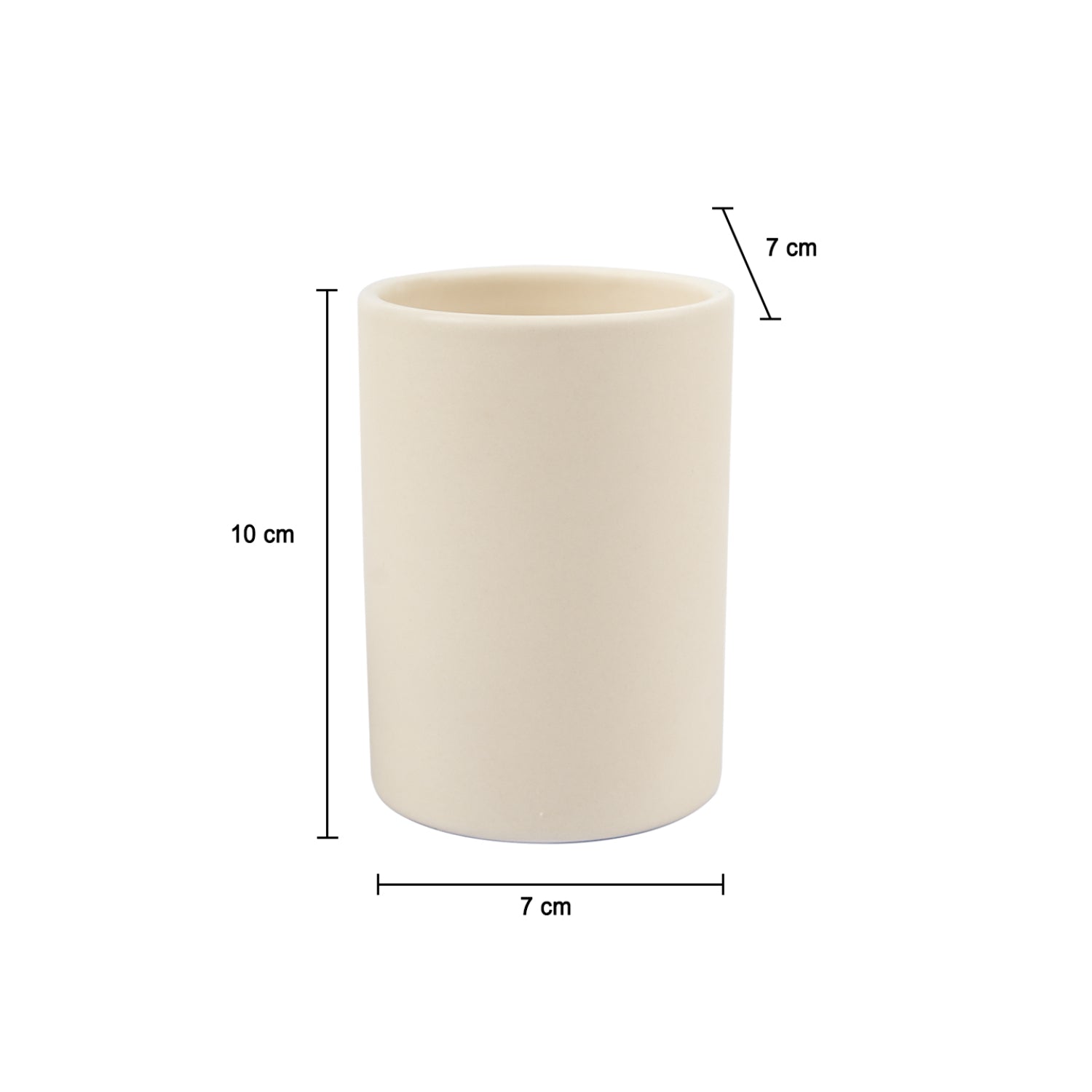 Market99 Wooden & Cream Ceramic Bathroom, Pack Of 3