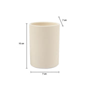 Market99 Wooden & Cream Ceramic Bathroom, Pack Of 3