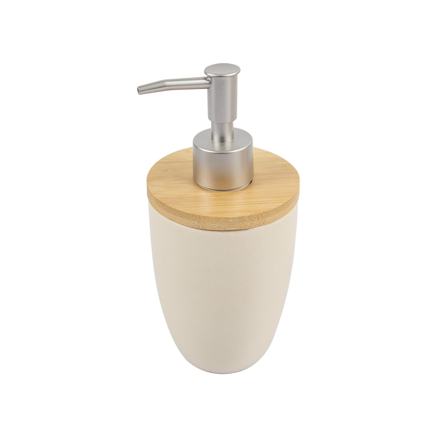 Market99 Wooden & Cream Ceramic Bathroom, Pack Of 3