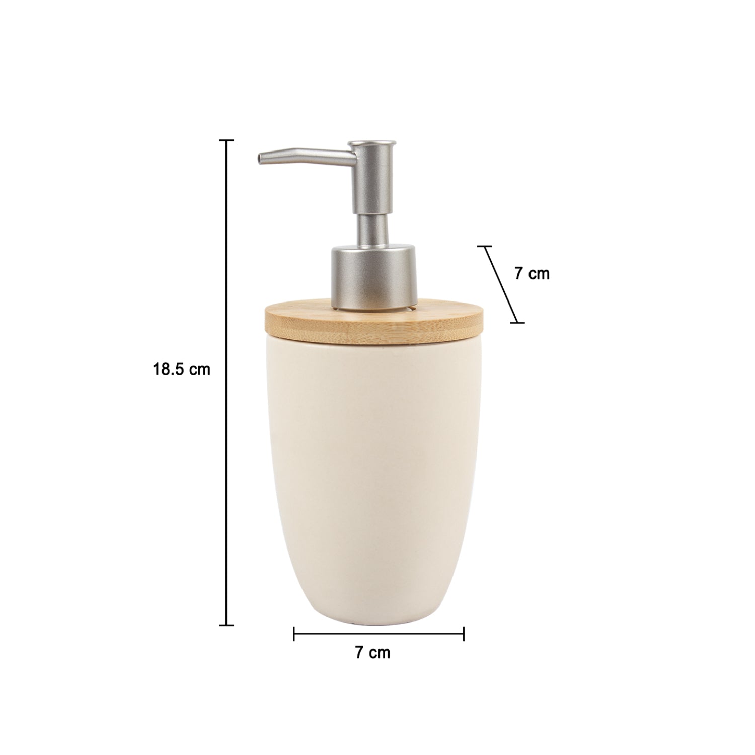 Market99 Wooden & Cream Ceramic Bathroom, Pack Of 3