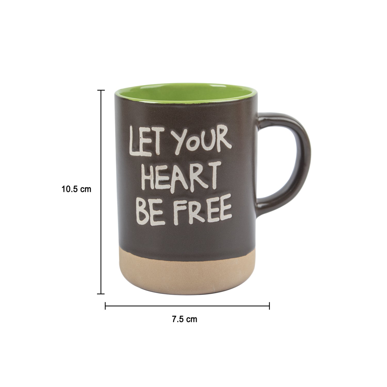 Market99 Ceramic Coffee Mug "LET YOUR HEART BE FREE " - 360 mL