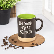 Market99 Ceramic Coffee Mug "LET YOUR HEART BE FREE " - 360 mL