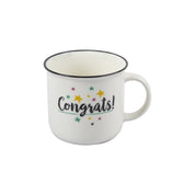 Market99 Off White Ceramic New Bone China Coffee Mug "Congrats!" - 380 mL