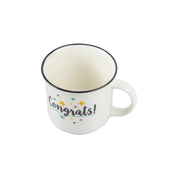 Market99 Off White Ceramic New Bone China Coffee Mug "Congrats!" - 380 mL