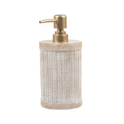 MARKET99 Beige Polyresin Soap Dispenser with Golden Pump - 280 mL