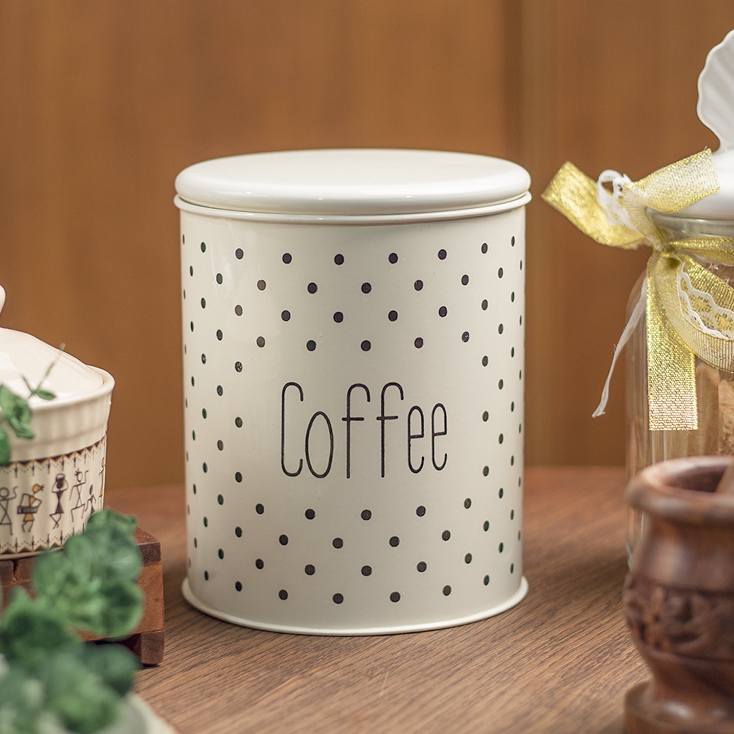 Stylish Ivory Coffee Jar