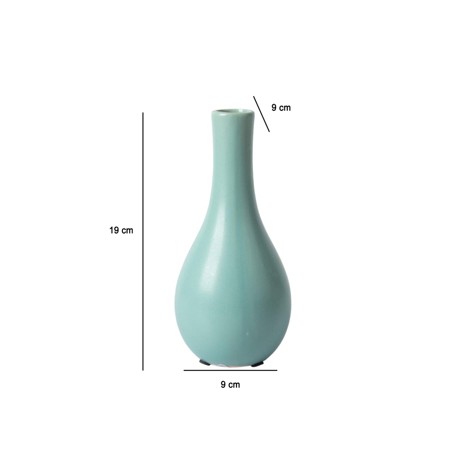 Decorative Ceramic Flower Vase - Green Pear, Glossy