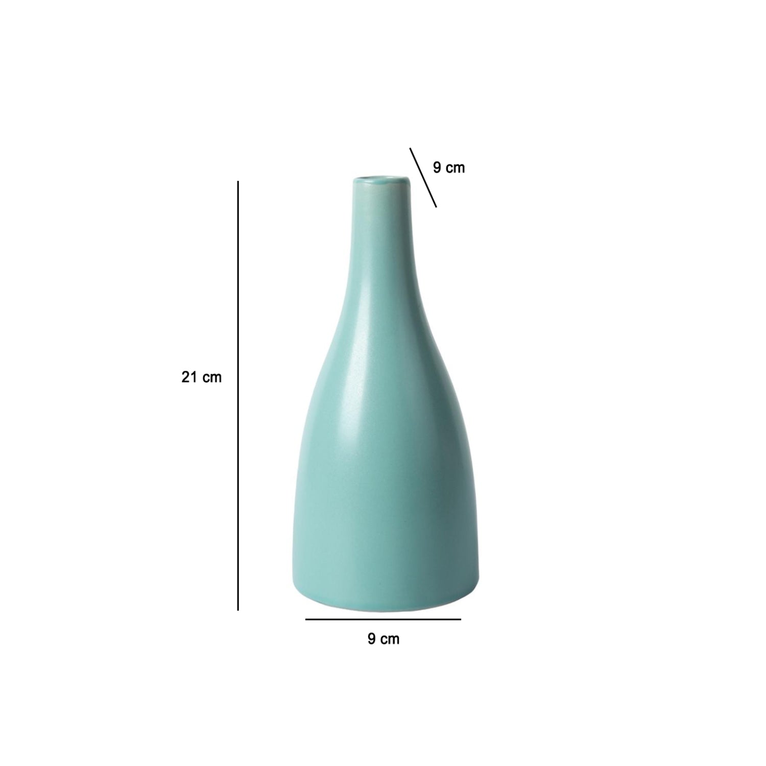 Decorative Ceramic Flower Vase - Green Vase, Glossy
