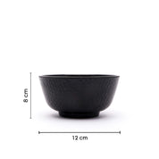 Black Melamine Dinner Set Of 18 Pcs - 6 Full & 6 Quarter Plates + 6 Bowls